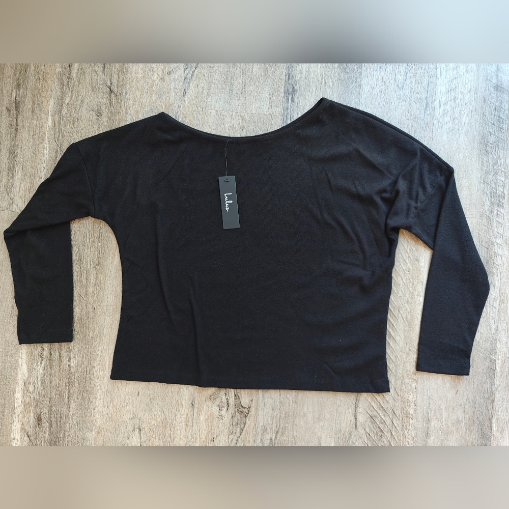 Lulu's Black Ribbed Long Sleeve Sweater - Picture 11 of 13